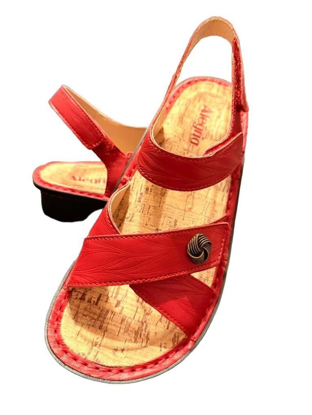 Alegria Red Sandals Wedge Shoes
